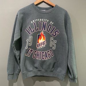 UIC Flames 1965 Gray Crewneck Sweatshirt - Small